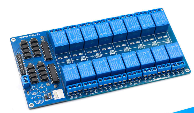 16路 5V 12V继电器模块 继电器控制板 带光耦保护 带LM2576电源