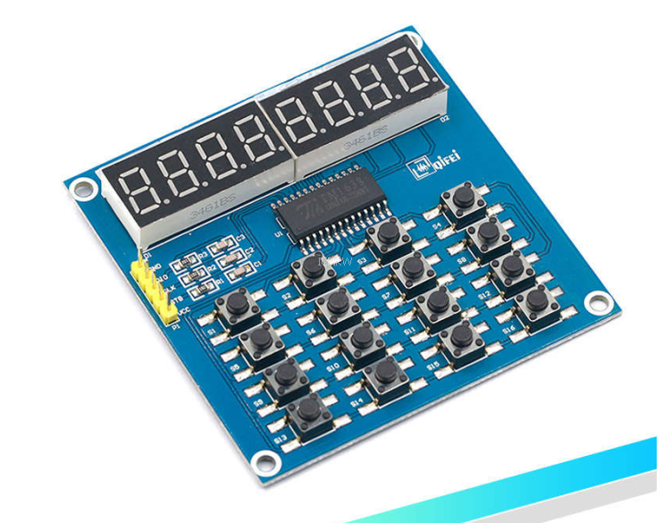 TM1638 3线控制 8位共阳极LED键盘扫描及显示模块